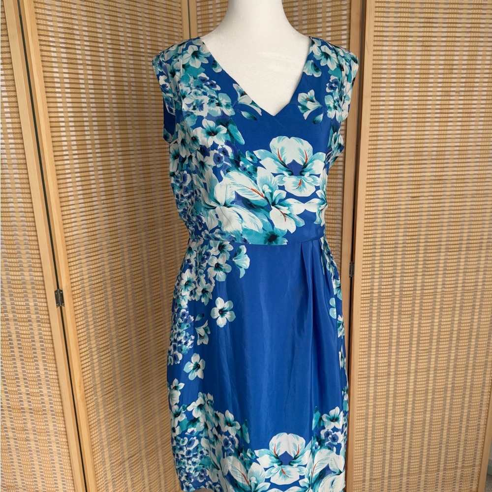 Vibrant Blue Floral Mini Dress